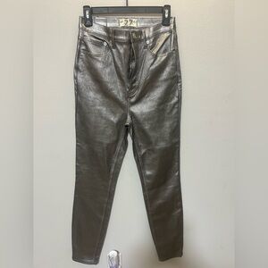 We The Free Shimmering Silver Skinny Jeans 0084